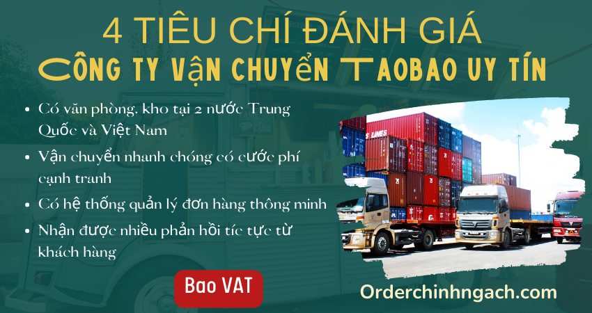 4 tiêu chí đánh giá công ty vận chuyển Taobao uy tín